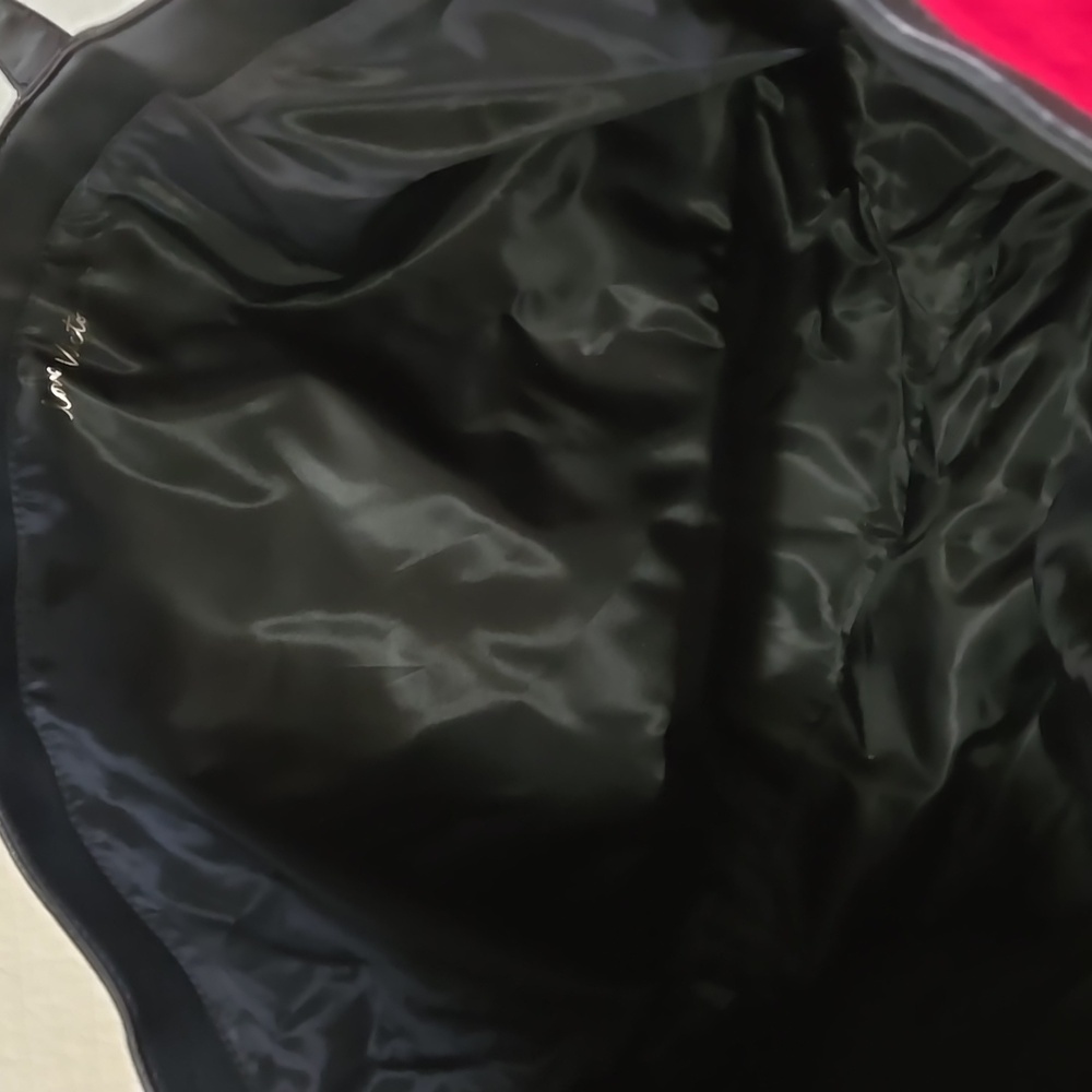 Victoria's Secret Canvas Red and Black Tote Bag Overnight Work Bag Storage - Picture 3 of 8